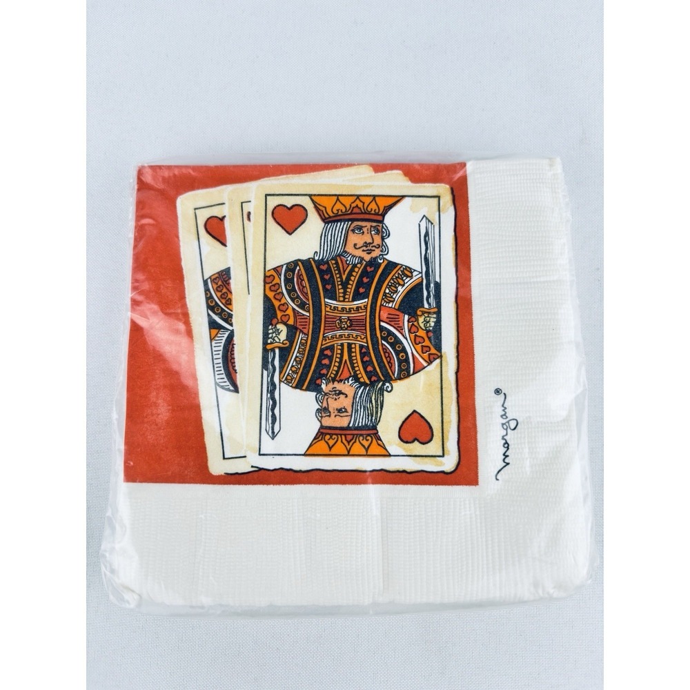 Vintage‎ Morgan Luxury Paper Dinner Napkins Colorful Retro Design King Of Hearts